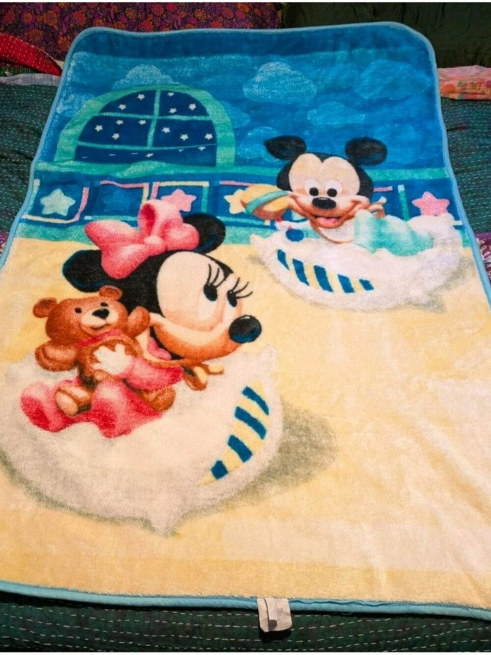 Colap Disney Baby Blanket 60x40 Mickey & Minnie Mouse Bear Sleep Cute - Picture 2 of 10